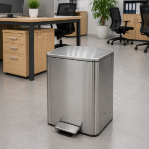 Thùng rác inox đạp chân 50L , dạng vuông PLS-50L
