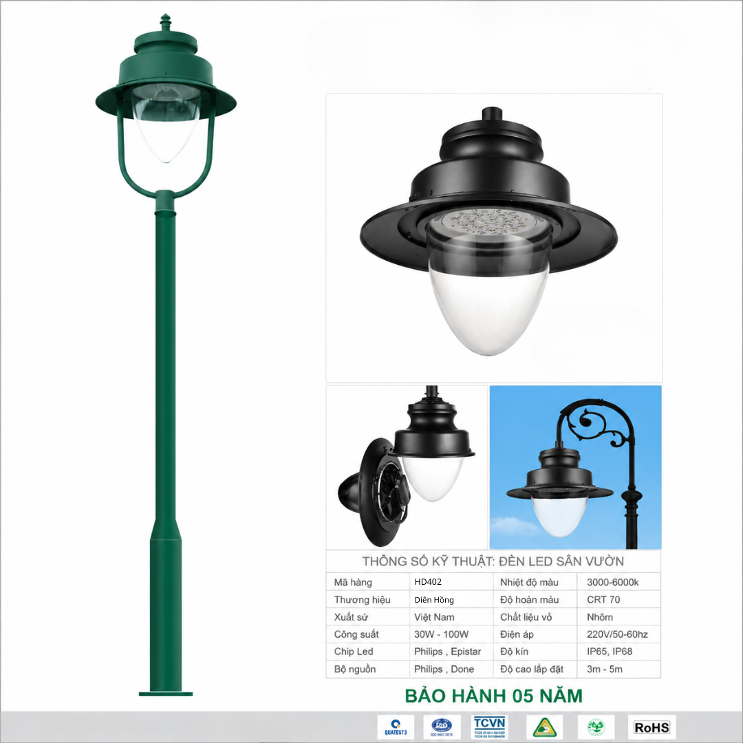 Đèn Led Sân Vườn Chiếu Sáng DH402