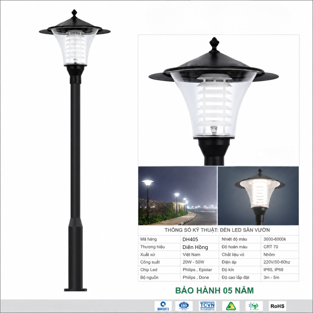 Đèn Led Sân Vườn Chiếu Sáng DH405