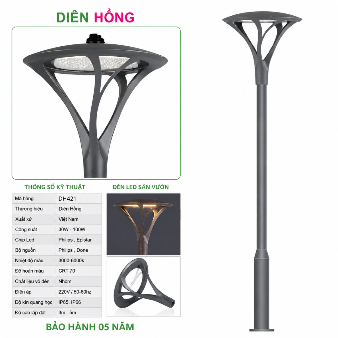 Đèn Led Sân Vườn Chiếu Sáng DH421