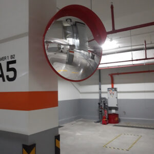 Gương cầu lồi 80cm nhựa màu cam